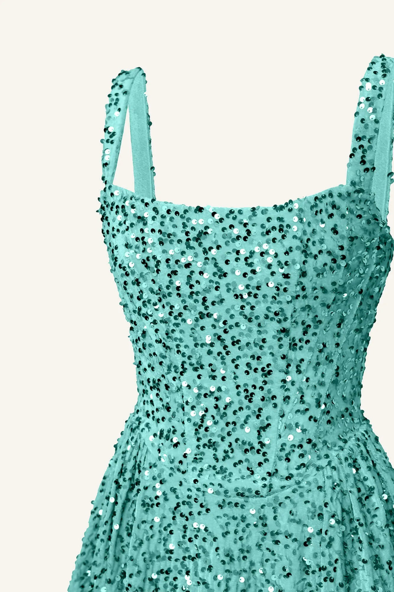 Vestido Midi de Veludo com Corset Estruturado e Paetês