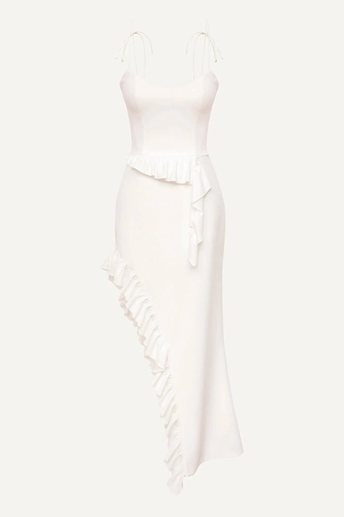 Vestido Midi com Renda Lateral e Detalhe na Cintura