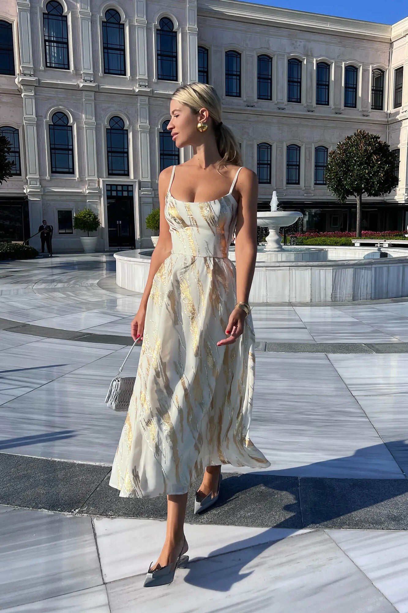 Vestido Midi Tomara Que Caia de Jacquard com Corset